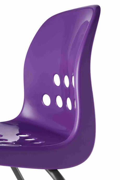 Purple Pepperpot chair with bold lines and durable frame.