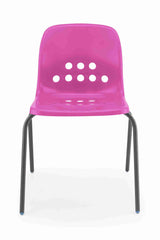 Pink Pepperpot chair with bold design and durable polypropylene shell.