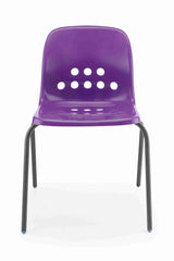 Purple Pepperpot chair with durable polypropylene shell and high-grade steel frame.