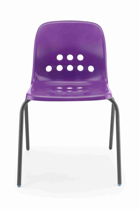 Purple Pepperpot chair with durable polypropylene shell and high-grade steel frame.