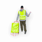 Bundle offer featuring a red follow-on trolley with hi-vis vest and trolley bag.