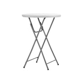 Newstorm Polypropylene Poseur cocktail table with folding legs, ideal for events and gatherings, durable and lightweight.