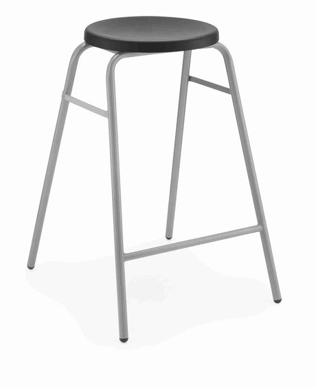 Hille Round Top stool with durable round seat and metal legs.