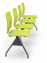 SE Beam Classic Seat System, four lime-green seats, postural support, public spaces.