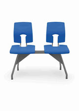 SE Beam Classic two-seat system with classic back design for public spaces.