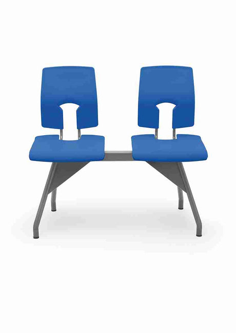 SE Beam Classic two-seat system with classic back design for public spaces.