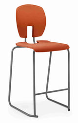 Hille SE Stool with backrest and high-quality steel frame for durability and stability.