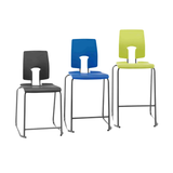 SE Classic Stool in three colors with ergonomic design for comfort and support, featuring stackable frames and durable construction.