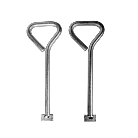 12" manhole lifting key pair with protective powder coating.