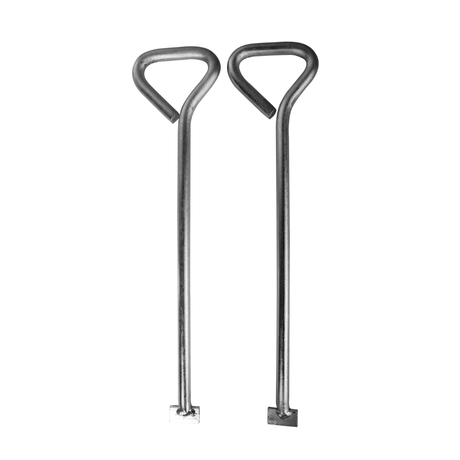 18" zinc-plated manhole lifting key pair for professional use.