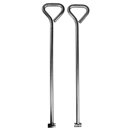 24" zinc-plated manhole lifting key pair for durability and leverage.