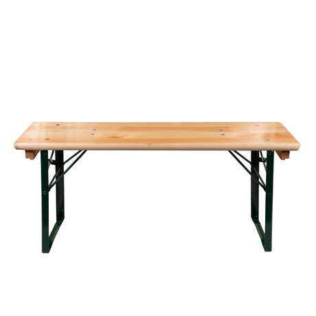 4ft folding festival bench with durable pine wood and steel legs, ideal for indoor and outdoor use.