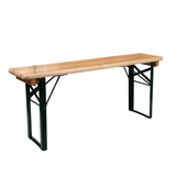 4ft Folding Festival Bench with steel legs and pine wood top.