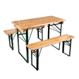 4ft Trestle Festival Table Set with benches, featuring sustainable pine and folding, powder-coated legs.