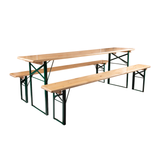 6ft narrow festival table and bench set, foldable design, outdoor event seating.