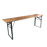 6ft Trestle Table with steel folding legs and sustainable pine wood tabletop.