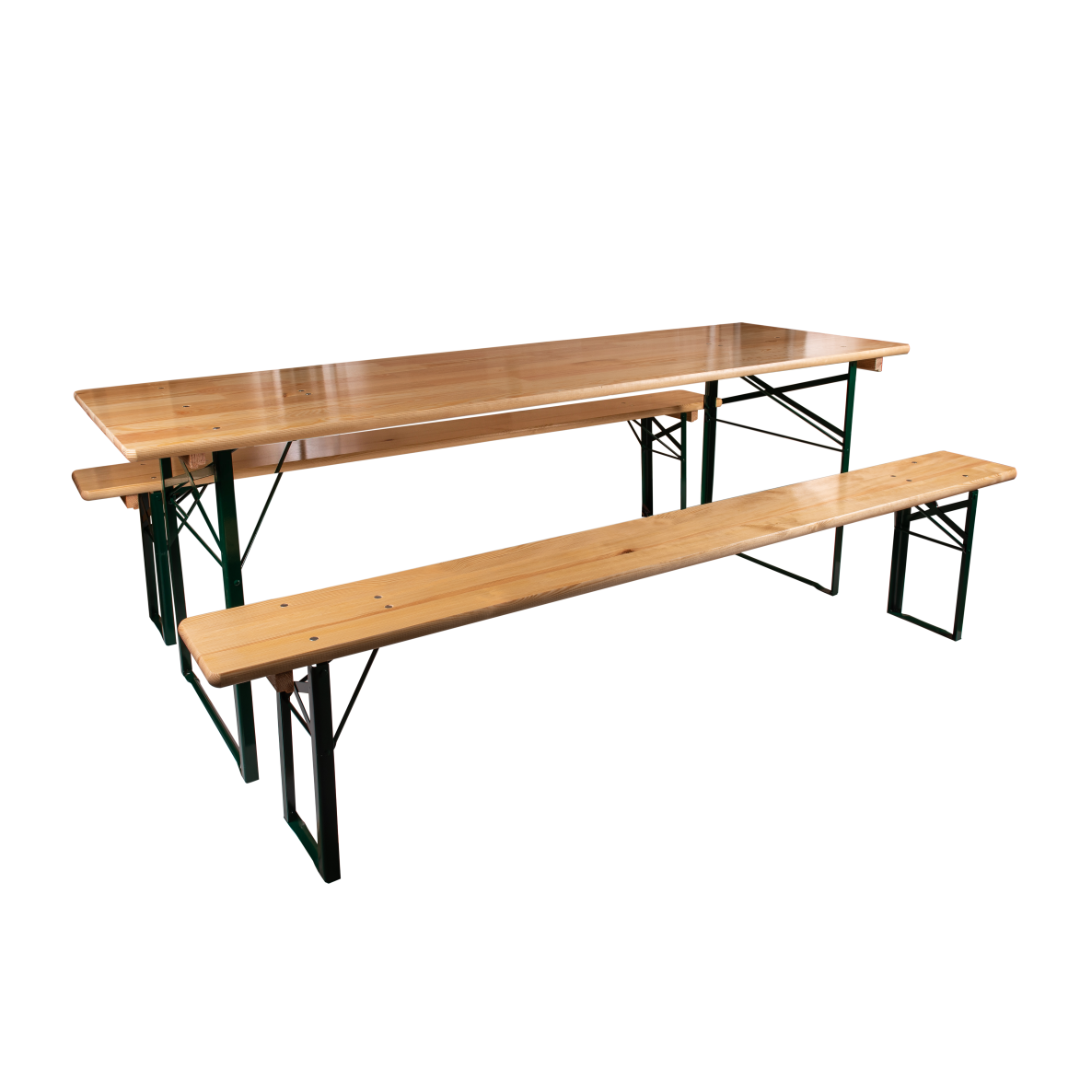 BULK 10 PACK 6ft wide festival table and bench set for events.