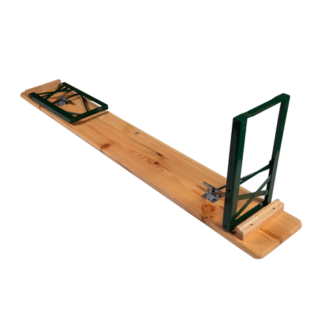 6ft Folding Festival Bench with steel legs and wooden surface