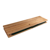 6ft Folding Festival Bench, durable pine wood, steel legs, suitable for indoor and outdoor use.