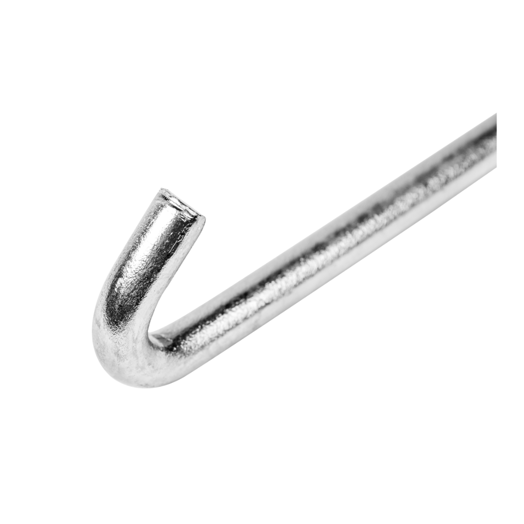 Zinc plated gully hook manhole lifting key, 24-inch length for heavy grate lifting.