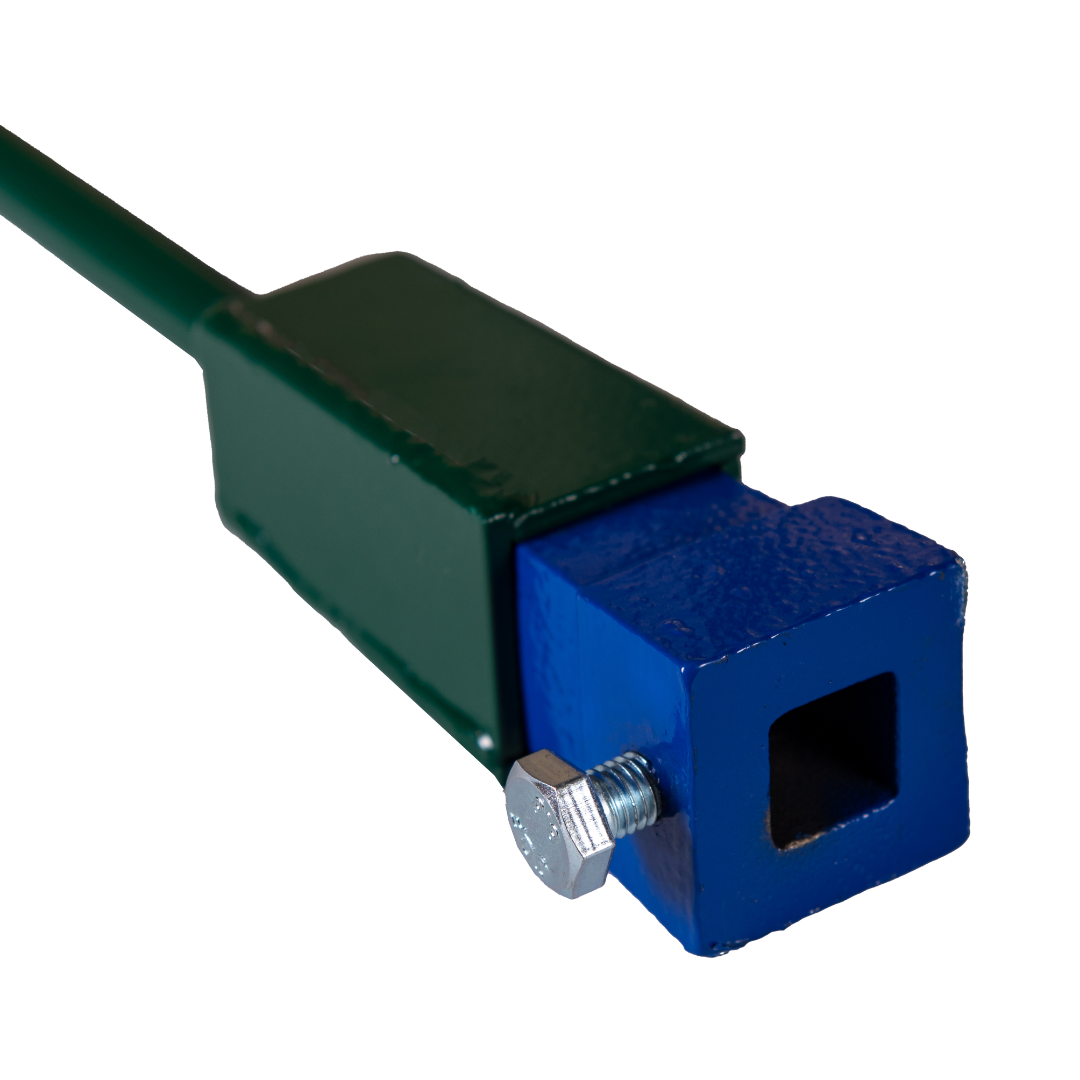 Solid cast iron hydrant key reducer with blue powder coating, 1000mm length.