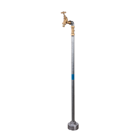 Hydrant standpipe with galvanised tube and brass bibtap for construction sites.