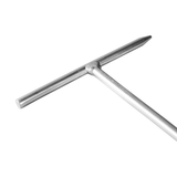 Silver powder-coated Toby Stop Tap Key, 1100mm height, 200mm width, 1kg weight.