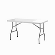 5ft solid rectangle polypropylene table with folding legs, durable and lightweight, ideal for events and exhibitions; Newstorm 5ft table.