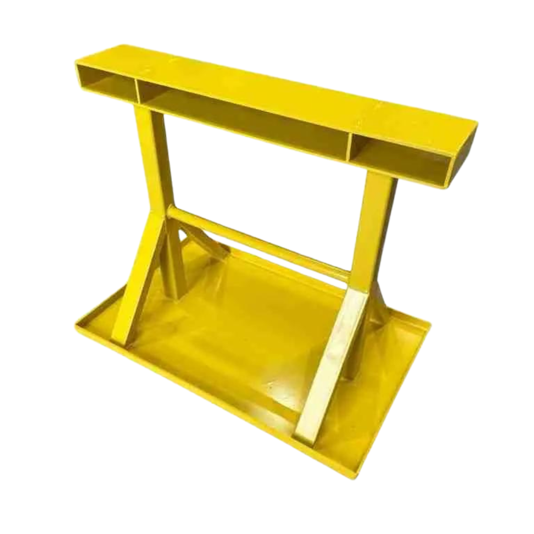 Bright yellow Waste Mate Pro Commercial Bin Compressor for forklifts, 6mm powder-coated steel construction.