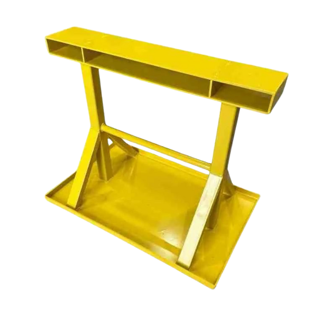 Bright yellow Waste Mate Pro Commercial Bin Compressor for forklifts, 6mm powder-coated steel construction.