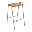 Hille Beech & MDF flat top stool with beech veneer finish and steel frame.